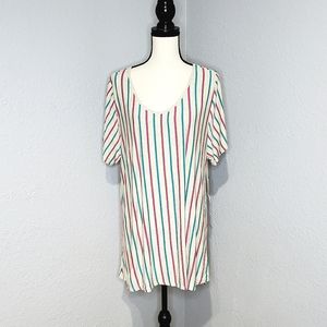 NWT Lularoe Classic Tee Blue and Pink Striped